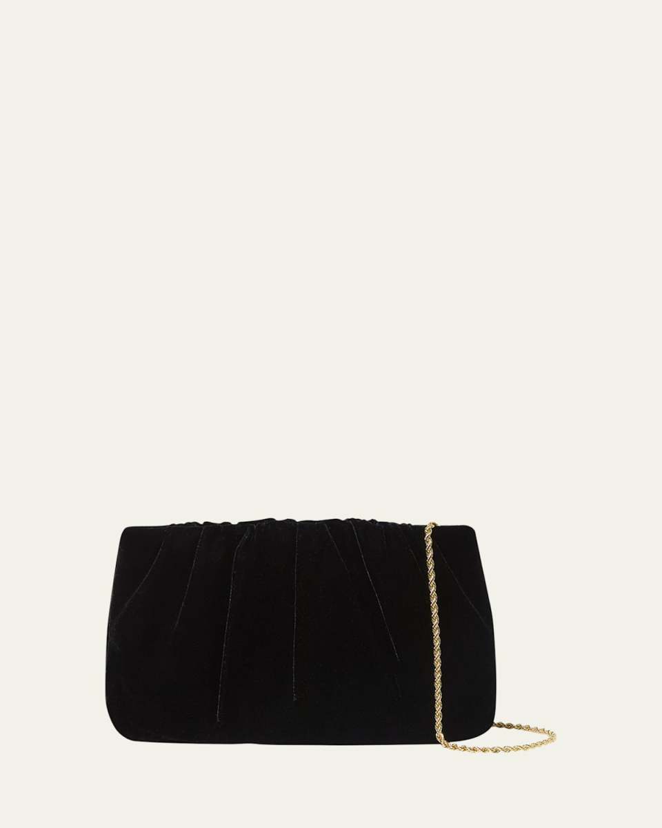 Serena Ruched Velvet Clutch Bag